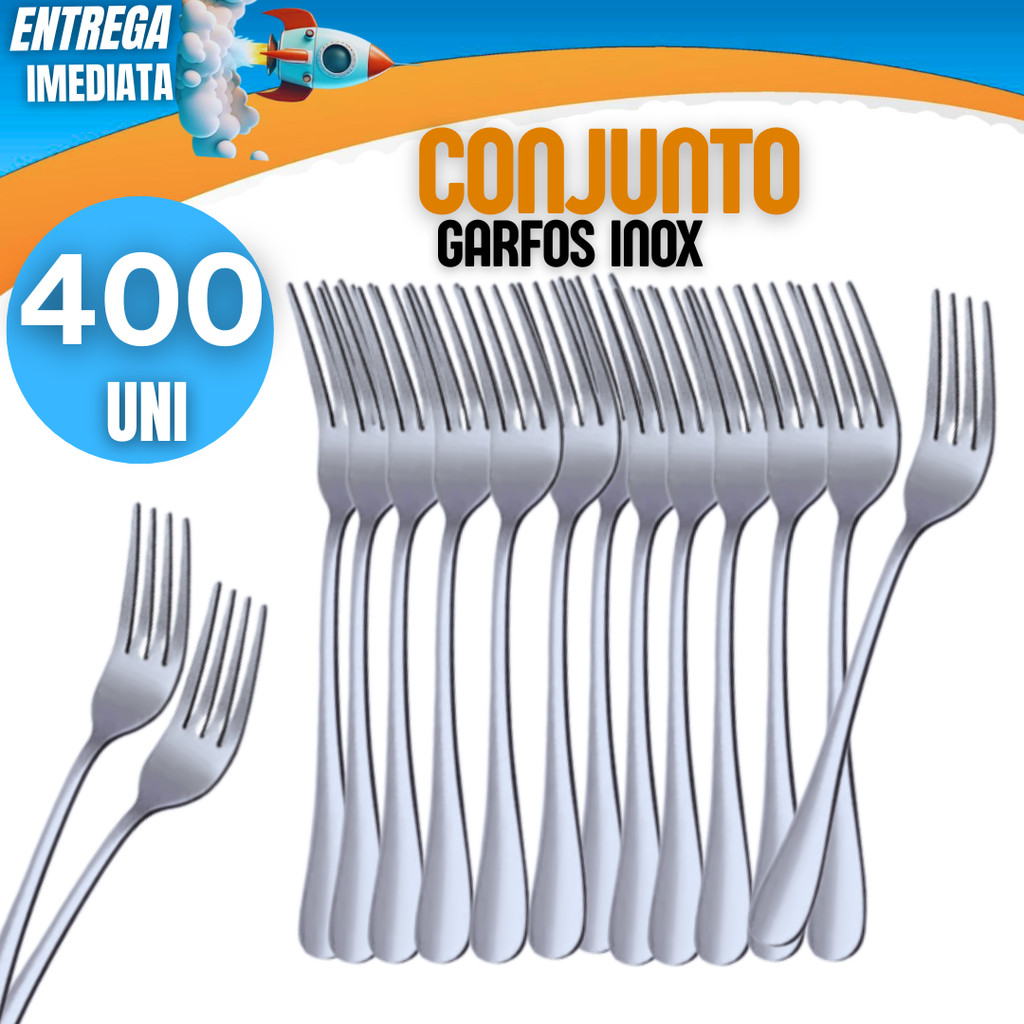 Conjunto 400 Garfo Aço Inox Grande Luxo Cozinha Bar Restaurante Buffet ...