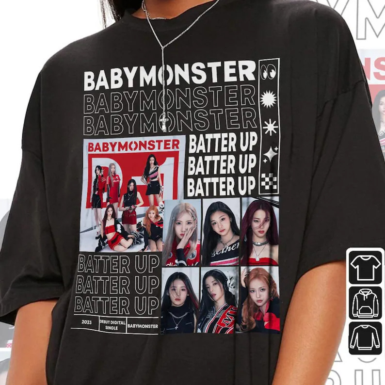 Camiseta T-shirt Unissex Algodão Babymonster Kpop Batter Up