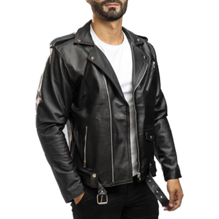 Jaqueta Couro Legítimo Bovino Masculina Motoqueiro Nova Presente Casaco Inverno Legitimo