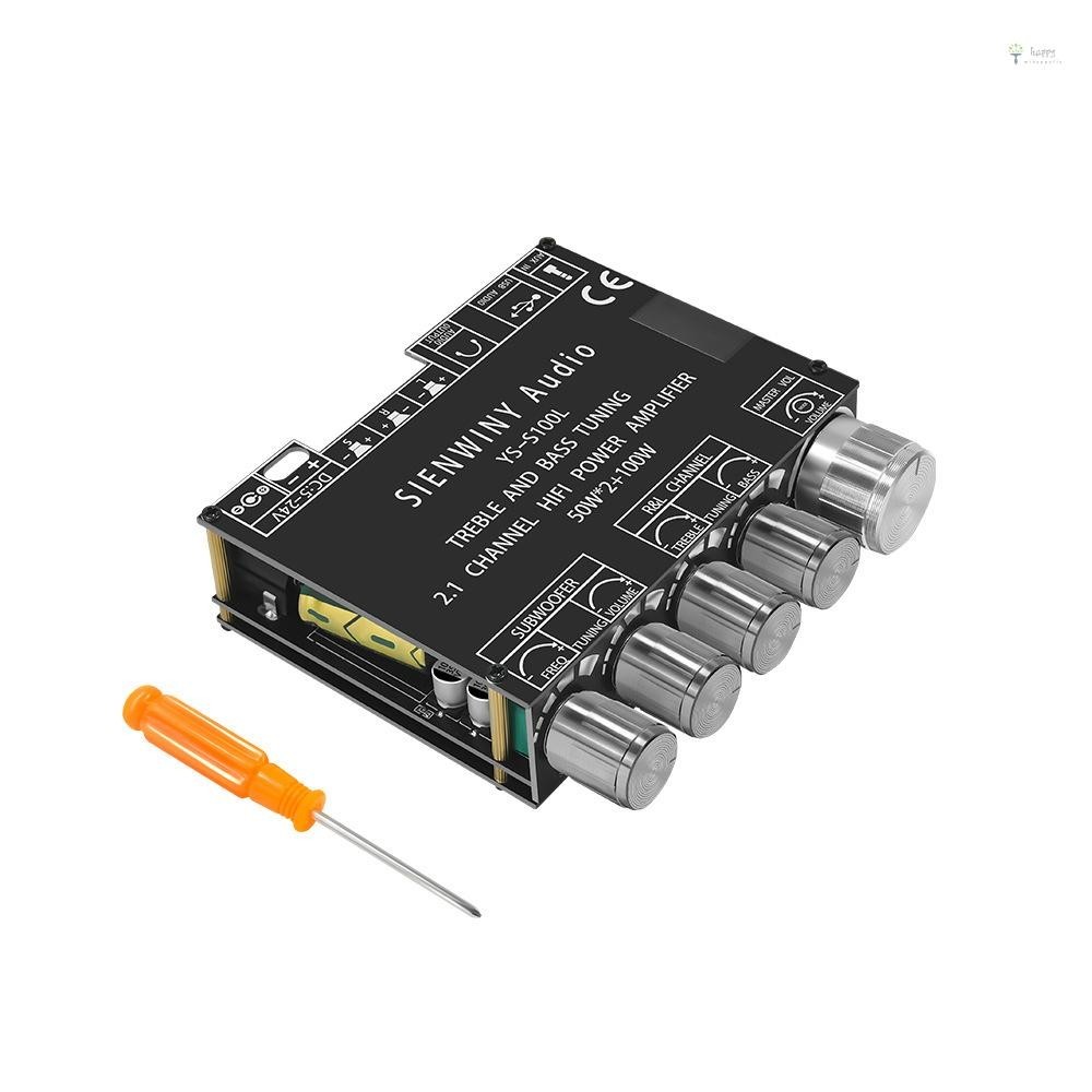 Módulo Amplificador De Potência BT Portátil Placa Amplificadora Multifuncional De 2.1 Canais Subwoofer Estéreo