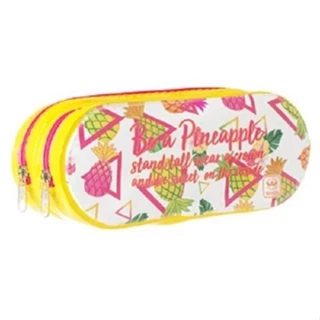Estojo Escolar Duplo Vinil Abacaxi em Oferta na Shopee