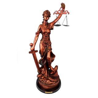 Dama da Justiça de Resina Bronze Decoração Escritório Direito Advogado