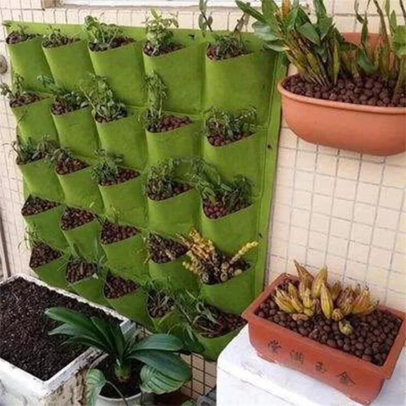 Jardim Vertical 49 Bolsos Pendurado Plantador De Parede 100x100