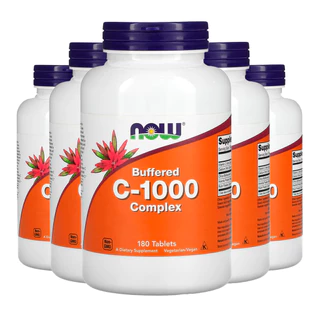 Kit 5x Complexo Vitamina C 1000mg Now Foods 180 Tabls Importado /Made in Usa