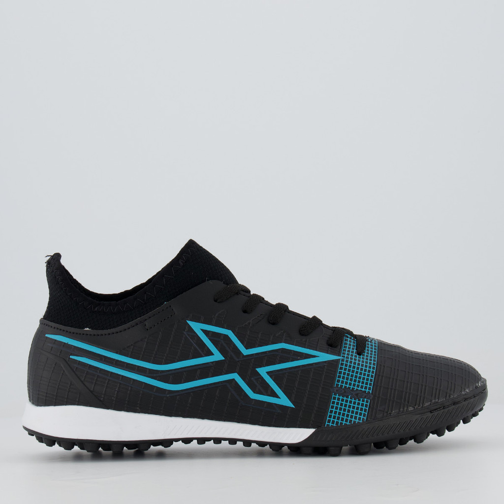 Chuteira Oxn Velox 4 Neo Society Preta e Azul