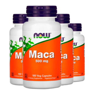 Kit 4x Maca Peruana 500mg Now Foods 100Veg Caps/Made in Usa