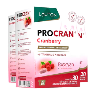 Kit 3x Cranberry Lauton com Vitamina C/E Zinco e Selênio 30Cáps