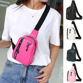 Bolsa Feminina De Peito Feminina Simples Com Cores De Costura Casual Com Alça De Ombro Ajustável