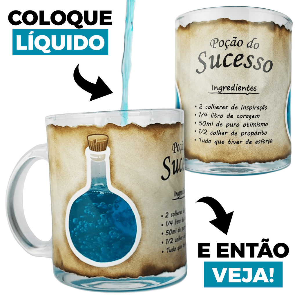 Caneca Personalizada Interativa Motivação Poção do Sucesso