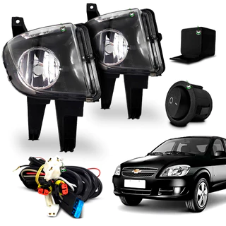 Kit Farol Auxiliar Milha Prisma 2007 2008 2009 2010 2011 2012 Botao Tic Tac