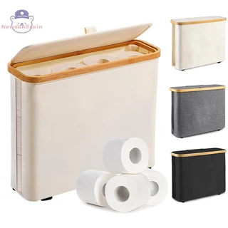 newsandrain Cesta Organizadora De Banheiro , Capacidade , De Armazenamento De Papel Higiênico Com Tampa , Design Respirável , Fácil De Para Dispensador Agradável