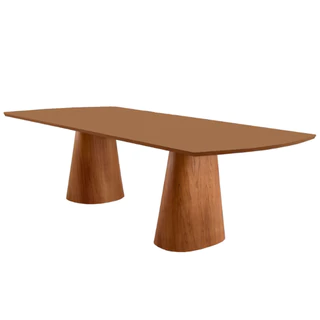 Mesa para Sala de Jantar Noronha 220cm Madeira Tampo Barril Laminado Moderna Mobília em Oferta na Shopee