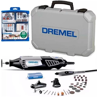 Retífica DREMEL 4000 Profissional 175W 196 Acessórios+ 3 Acoplamentos DREMEL