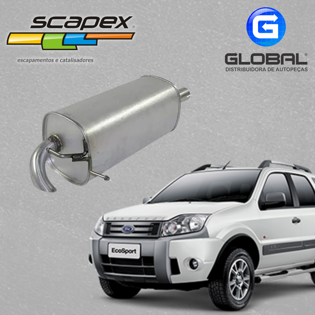 Escapamento Silencioso Traseiro da Ecosport Cano Curto Scapex Original ...