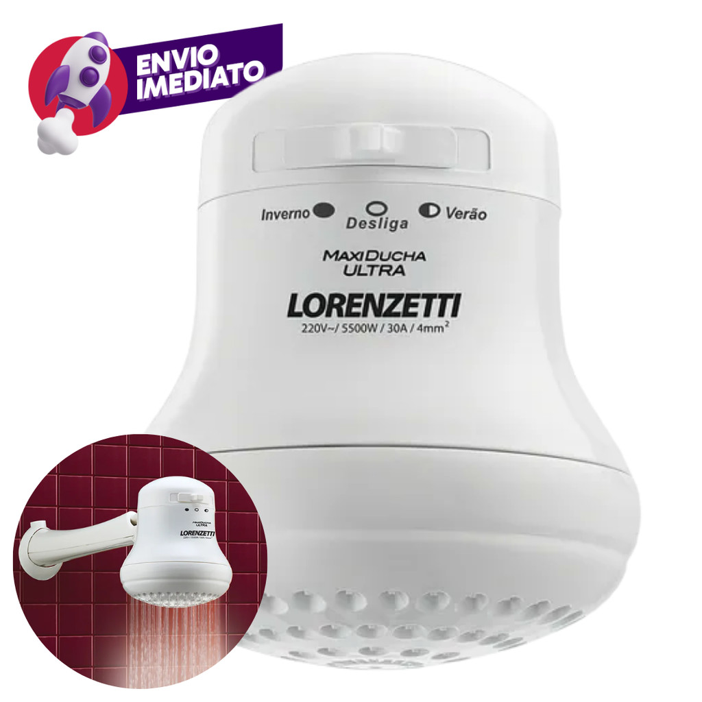 Chuveiro Elétrico Lorenzetti Maxi Ducha Ultra 3t 5500w 127 Ou 220v ...