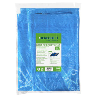 Lona Azul Menegotti de 5x4 Metros com 100 Micras Impermeável para Armazenagem e Adtivo UV em Oferta na Shopee