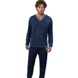 Pijama Masculino De Frio Inverno Blusa manga comprida calça Conjunto Fechado De Dormir Homem Longo em Oferta na Shopee