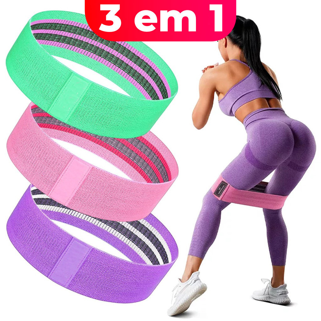 Kit 3 Faixas Elásticas Para Treino de Exercício Super Bands Academia Extensor Hip Bands 4.8 3mil Ratings