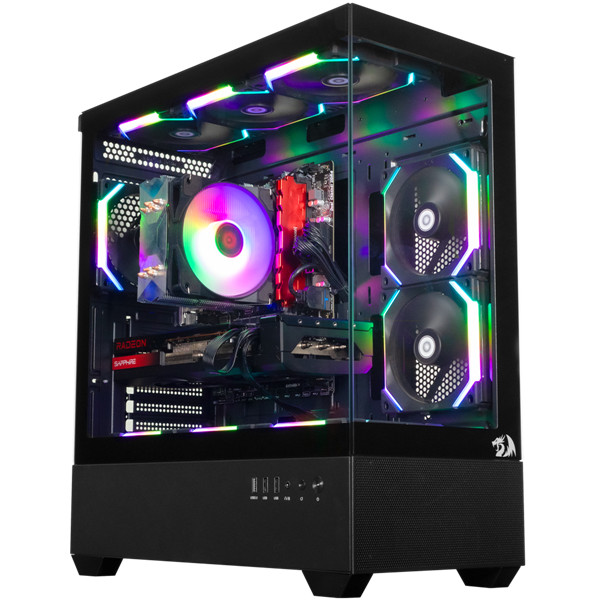 Gabinete Gamer Aquário Redragon Reflect Flow, Preto, Mid Tower, Vidro Temperado, ATX, Sem Fonte, Sem Fan, CA-606B