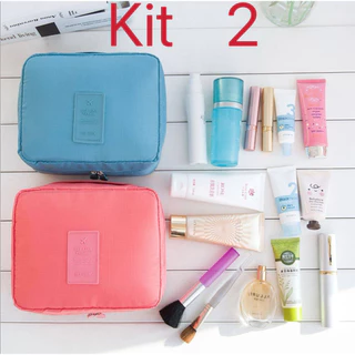 Kit 2 Bolsa cosmética essencial à prova d'água portátil multifuncional em Oferta na Shopee