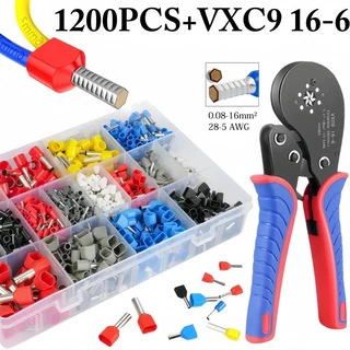 Alicate Crimpar 1200 peças Terminal Prensa Fio ilhós Tubular isolado duplo0.5 Até 16mm²