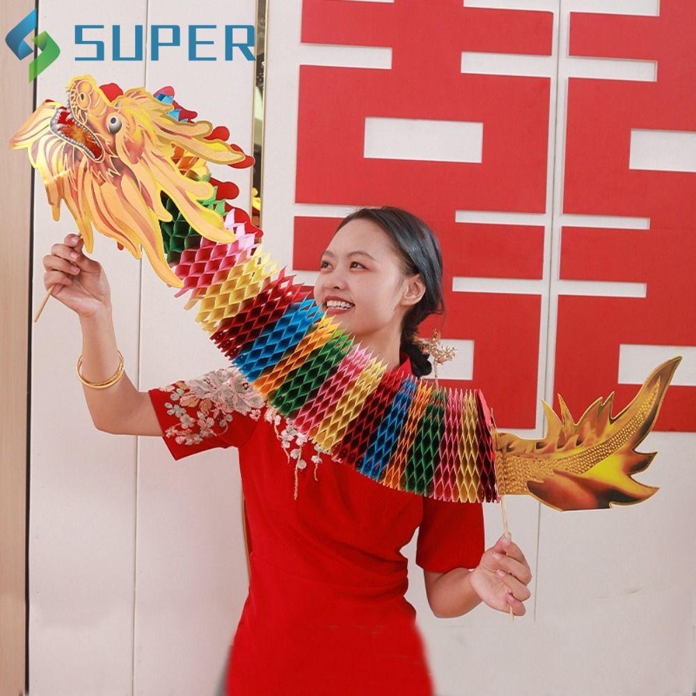 SUPER Dragão De Dança De Papel , Chinês Artesanal Estilo Artesanato De Bricolage Criativa Ano Novo