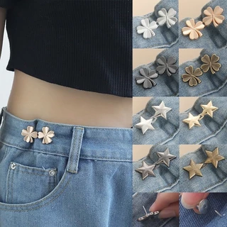 Par De Pequenas Estrelas Fivelas De Cintura Fivela Destacável Ajustador Elástico De Quatro Folhas De Trevo Acessórios De Moda