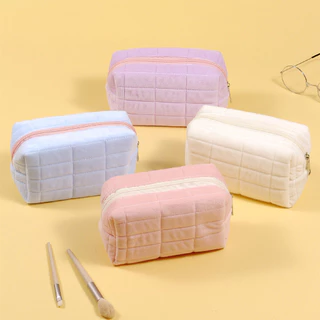 Saco de Cosmética Liso 1 Peça Sólido Cor Minimalista Design Estilo Minimalista Zipper Saco de Armazenamento Adequado para Viagens ao Exterior para Senhoras