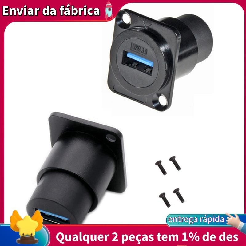 Tomada USB3.0 Metal USB3.0 Conector USB 3.0 Tipo D Para Montagem Em Painel Acoplador De Sinal Sem Solda