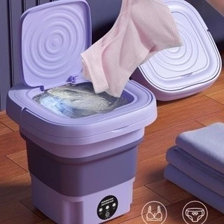 Mini máquina de lavar roupa dobrável portátil moderna máquina de lavar automática roupa interior de viagem bivolt