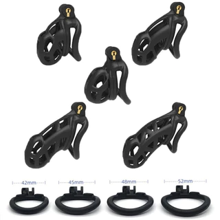 Gaiola Gaiola Gaiola Manga Penis Anel Bloqueio Masculino Bondage Cinto Sex Toy Penis Fetiche 4 Penis