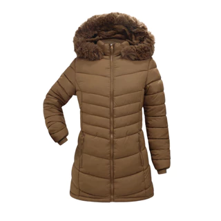 Jaqueta Alongada Nylon The Polo Feminina Forrada c/ Pelo e Capuz Removível