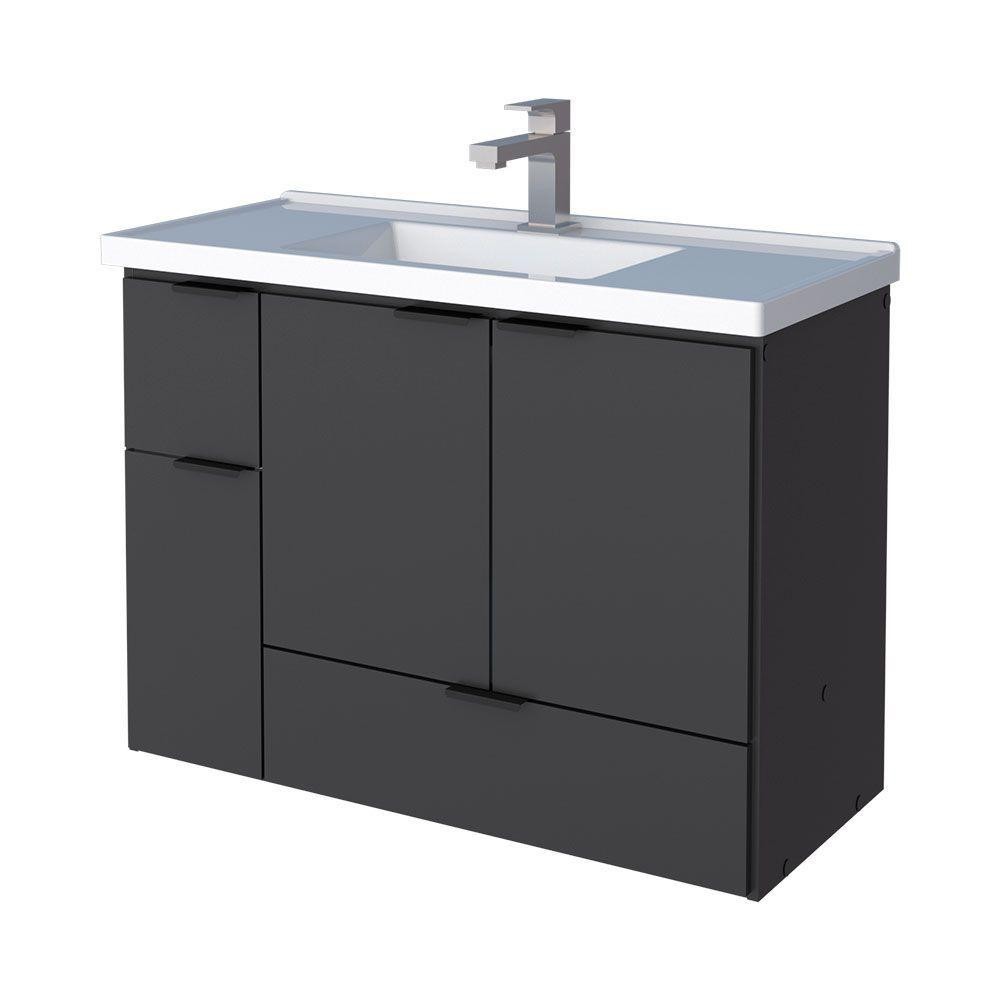 Gabinete Banheiro 80 Madeira Orquídea Cozimax Cor (externa) Preto