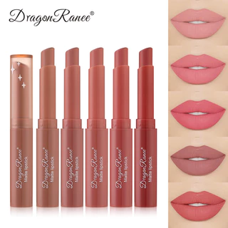 Batom Mate Lápis de Batom Lápis de Cera Lápis de Cera Mate Caneta Batom Diagonal Copo Antiaderente Fácil de Colorir Batom Europeu Estilo Americano Hidratante Batom Nude Color Bean Paste Cor Batom Batom Brilho Labial Dragon Ranee