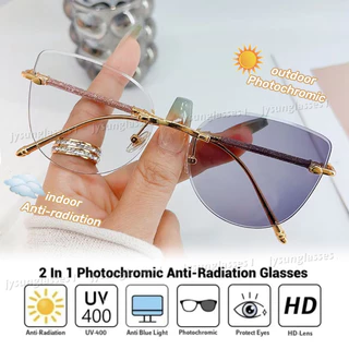 Novos Óculos Fotocrômicos Anti-Radiação Para Mulheres Homens De Sol Com Proteção UV Avançada em Oferta na Shopee