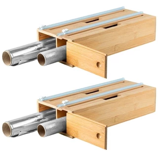 2x Organizador de Rolos para Gavetas de Cozinha em Bambu - OU