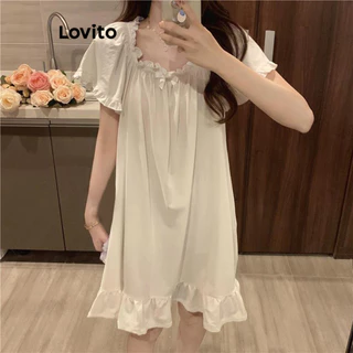 Lovito Vestido de dormir casual Ditsy Floral Padrão para mulheres LNM75146