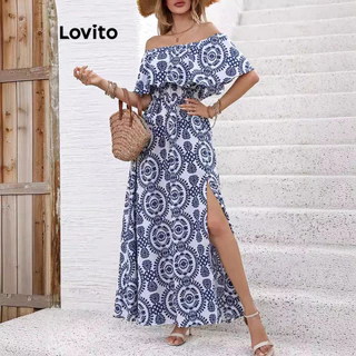 Lovito Vestido casual Ditsy com estampa floral para mulheres LNM75198