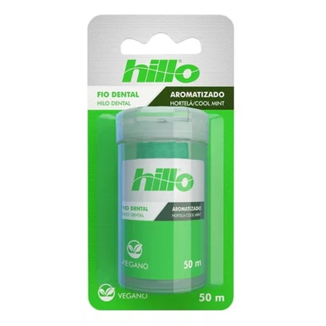 Fio Dental Vegano Aromatizado Hortelã 50M - Hillo