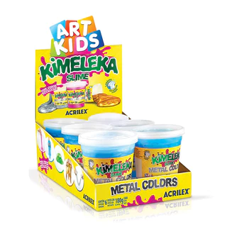 Kimeleka Slime Art Kids metálica 180g Azul com 6 unidades Acrilex