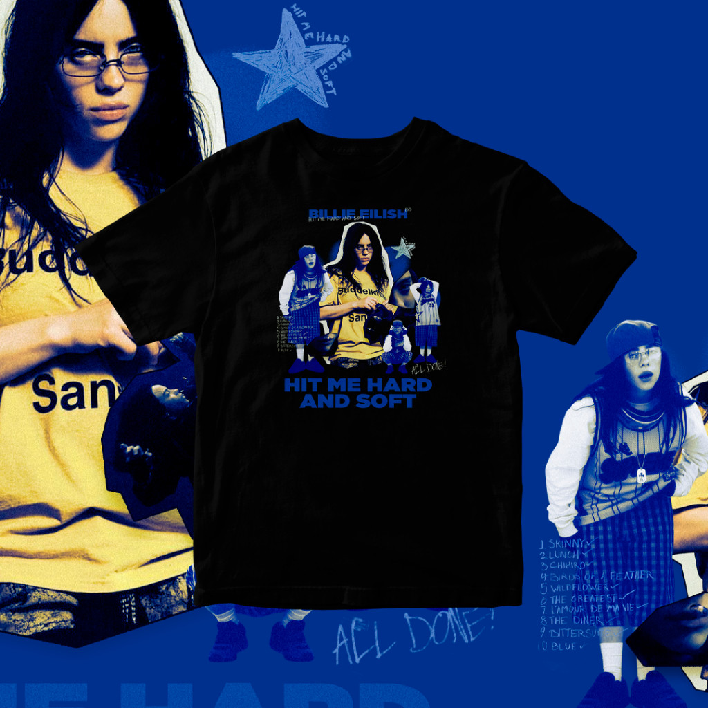 Camiseta Billie Eilish Hit Me Hard And Soft T-shirt | Shopee Brasil
