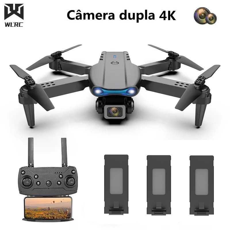 Câmera Drone 4K E99 Pro Profissional Toy De Longo Alcance HD Dobrável ...