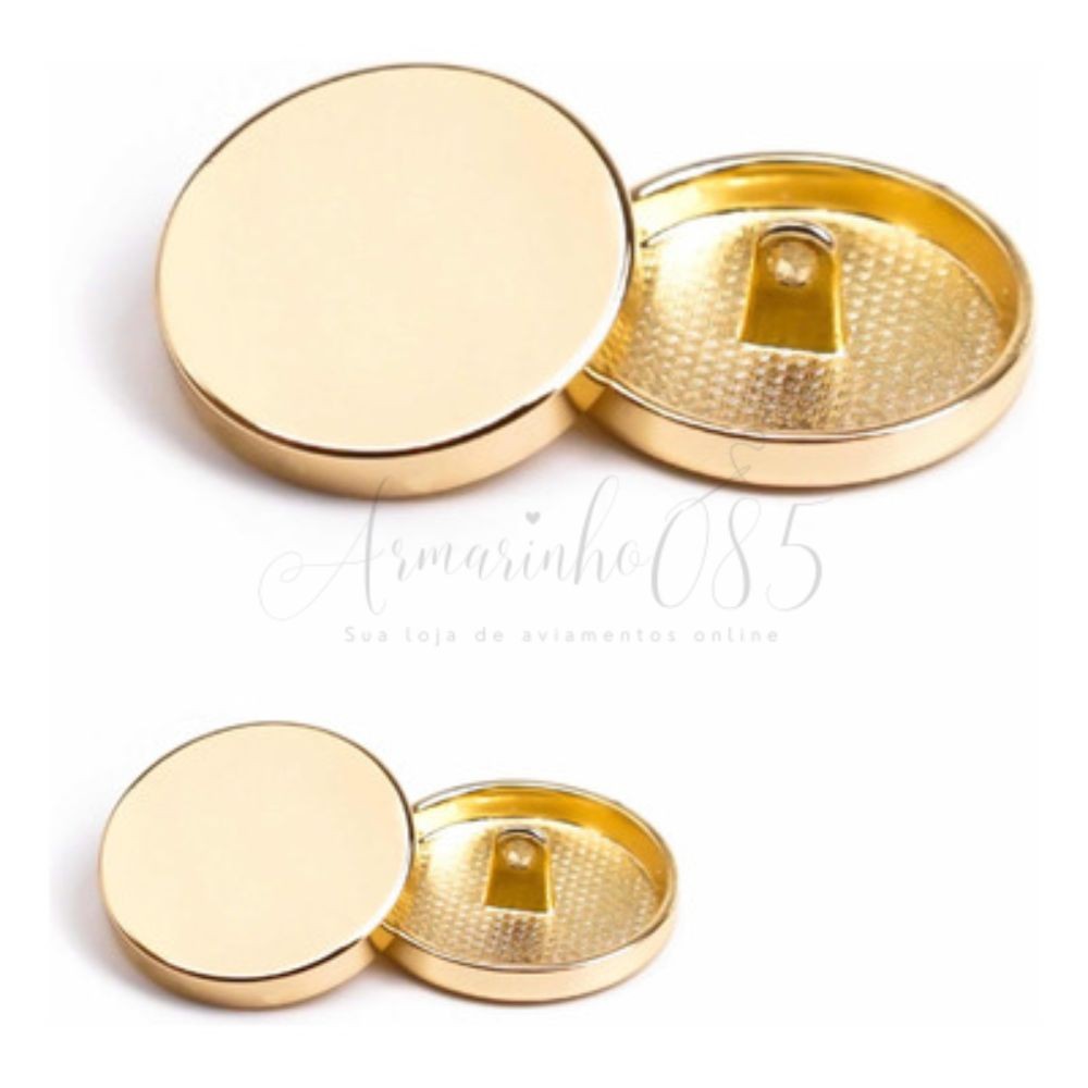 Botão Redondo Metal Dourado Confecção Costura - Escolha o tamanho