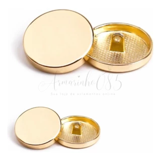 Botão Redondo Metal Dourado Confecção Costura - Escolha o tamanho