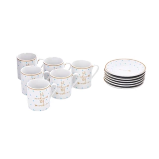 Conjunto de Xícaras com Pires Geo 6 Peças de Cerâmica 80ml em Oferta na Shopee