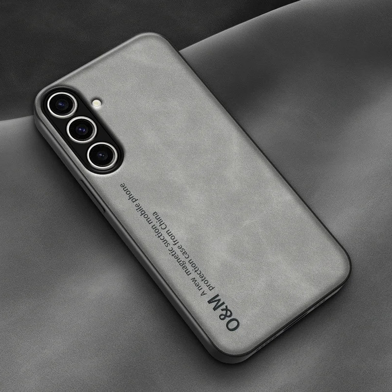 Capa De Couro Magnético De Luxo Para Samsung Galaxy S24 S23 Plus S24 Ultra 5G Silicone S23 FE Coque