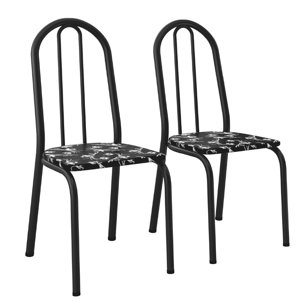 Conjunto Com 2 Cadeiras Tubular Diva Artefamol