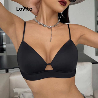Lovito Bralette básico liso casual para mulheres LNM75076