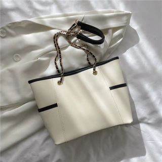 Lovito Bolsa de ombro para mulheres, corrente simples, cores sortidas, para escritório LFA46560