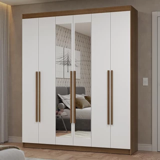 Guarda-Roupa Casal 6 Portas Batentes com Espelho Netuno Madesa R em Oferta na Shopee